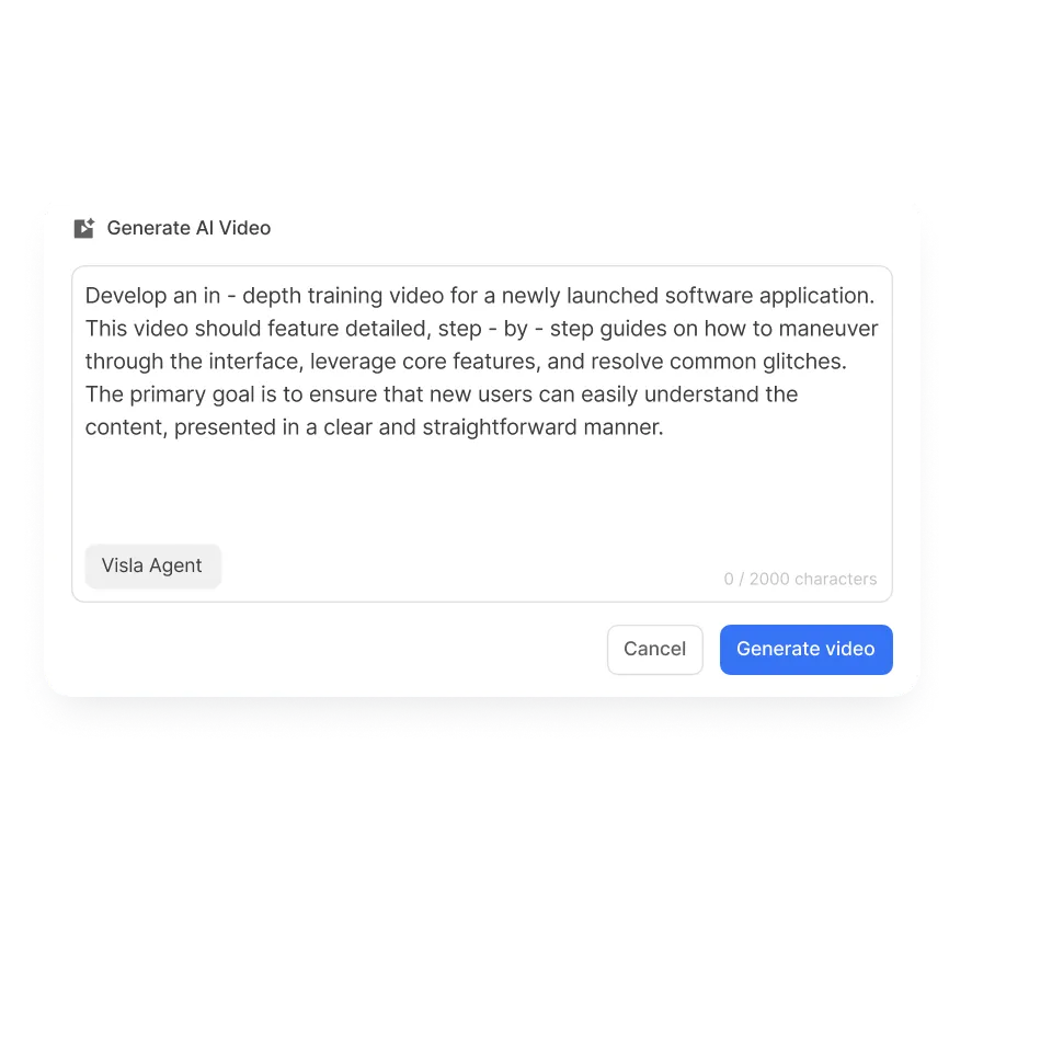 Fast content-to-video pipeline in Visla showing how blogs, knowledge bases, and product content can become AI-generated videos.
